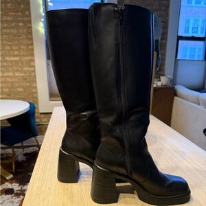 Steve Madden Fanatik Black Leather Boots